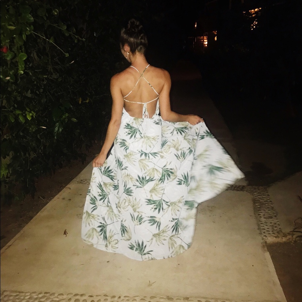 Tropical Print Maxi-Romper